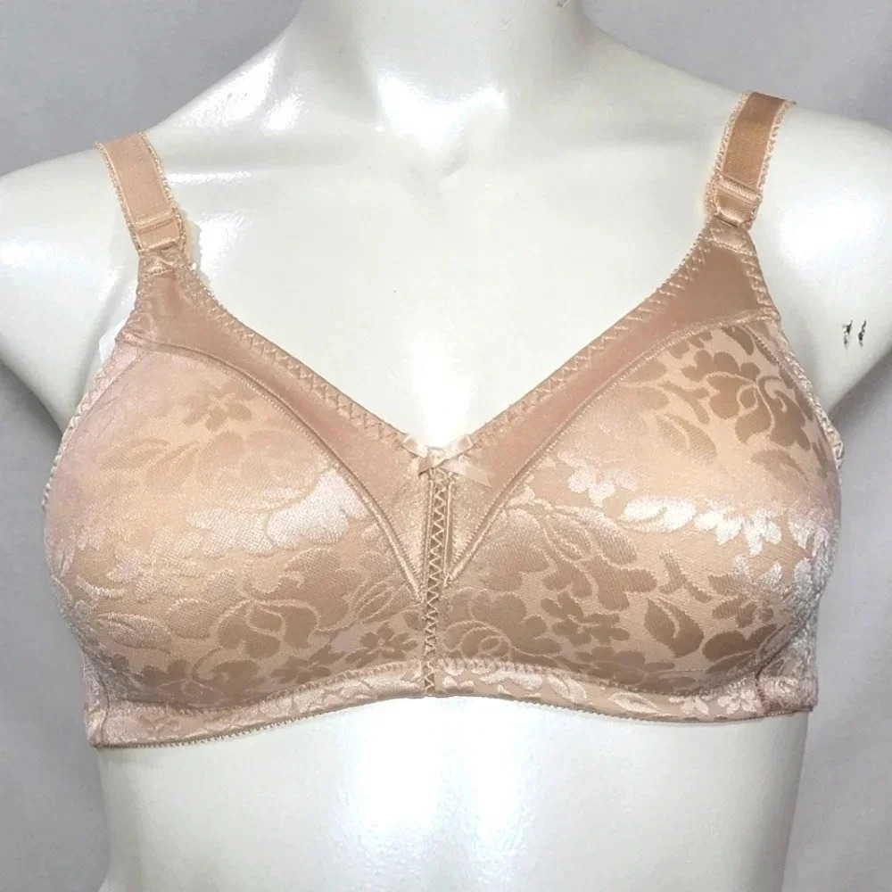 34B Bali 3372 Double Support Lace Wirefree Bra Nude NWT NEW WITH TAGS‎
